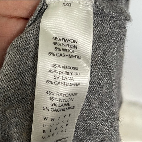 WHITE HOUSE BLACK MARKET Cashmere Faux Wrap Blouse - Picture 9 of 9